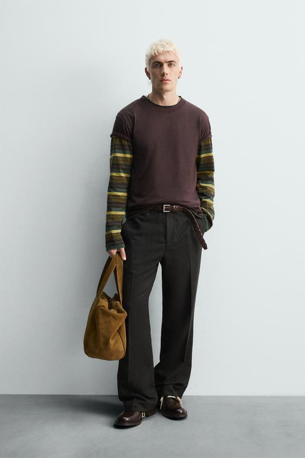 ZARA БРЮКИ FLARE FIT - LIMITED EDITION, ЗЕЛЕНОВАТЫЙ