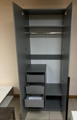 Шкаф 2-х створ. с 3-мя ящиками Ольга-6 серый шифер