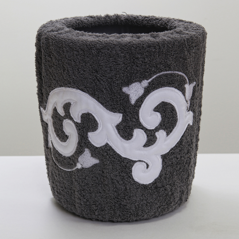 Ведро для мусора в ванную 20 Old Florence Ricciolo серое с белой аппликацией  Италия