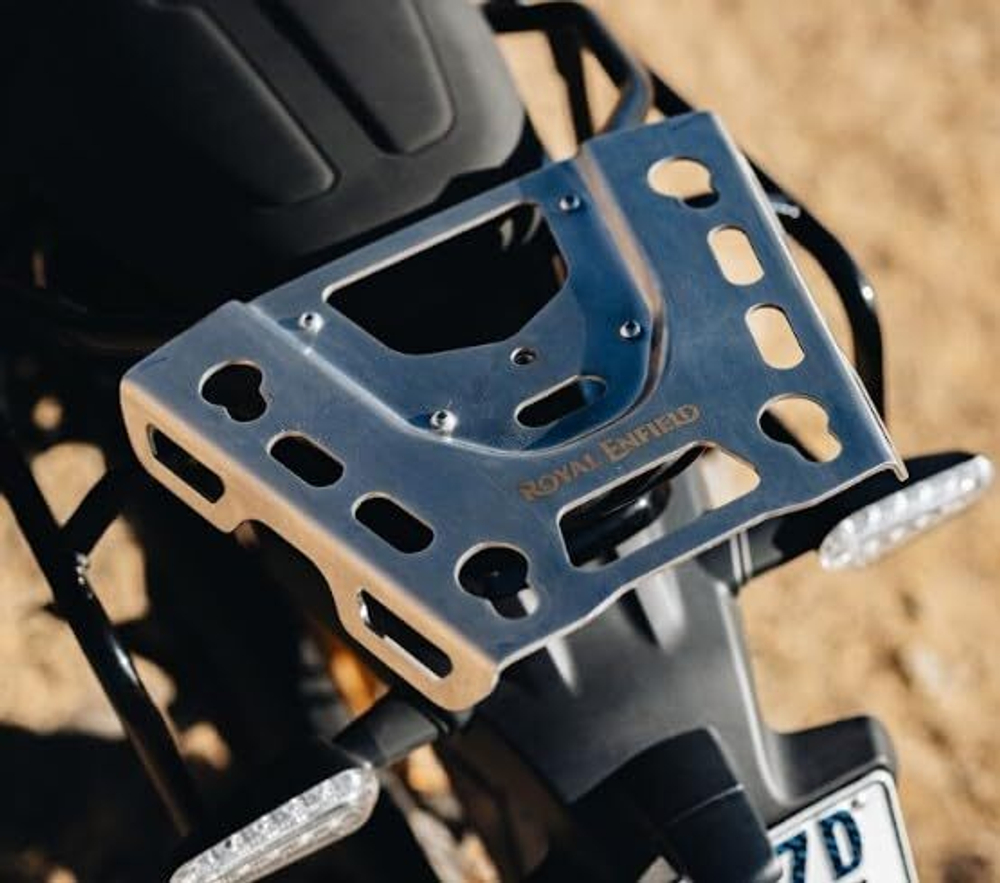 Площадка для центрального кофра Royal Enfield, тип - "Adventure", серебристая, Himalayan 450