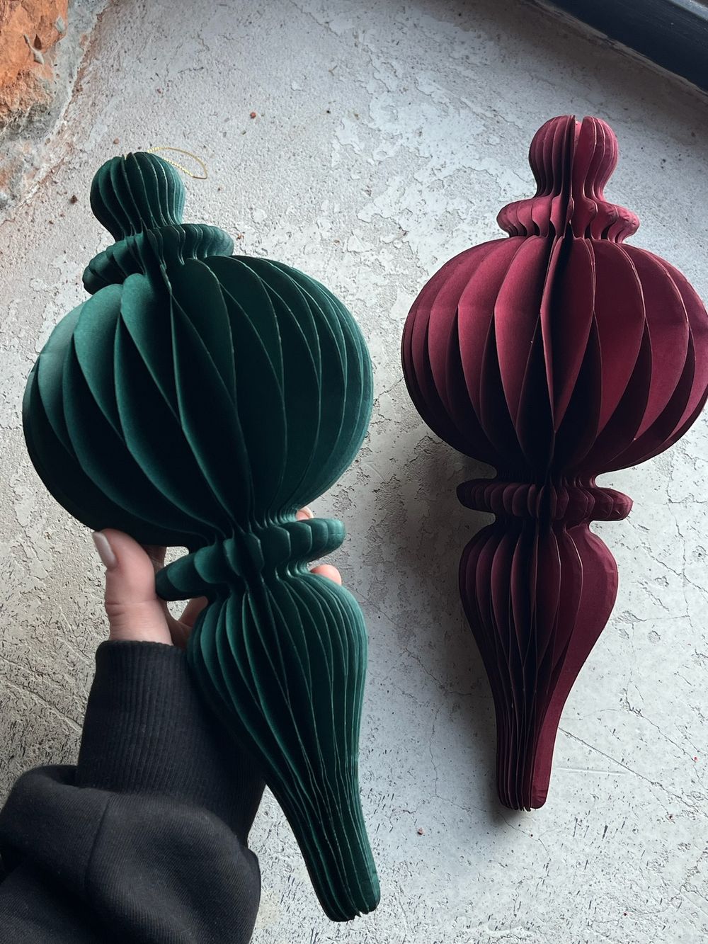 Новогодняя игрушка Бумажная ЗЕЛЕНАЯ