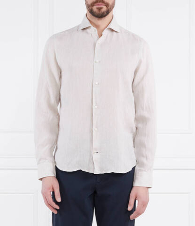 Льняная рубашка Oscar Jacobson - бежевый(12407345)