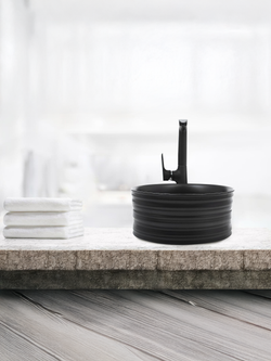 Раковина накладная (матовая черная) WeltWasser WW  ELBACH 3272 MB 405х405х180