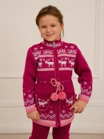 Кардиган вязаный на молнии для девочки