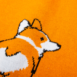 Шапка с помпоном "Корги", на подкладе