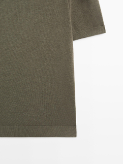 Massimo Dutti Поло из 100% хлопка, пыльно-зеленый