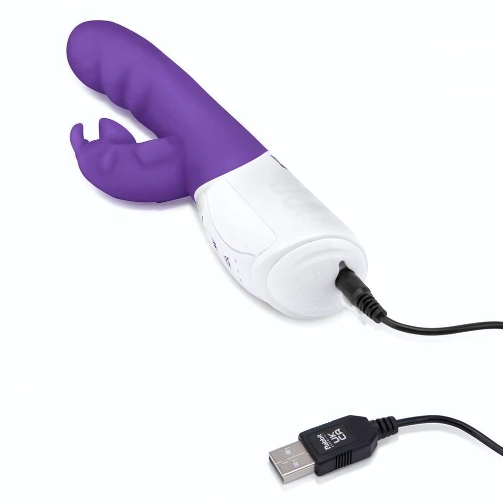 Фиолетовый вибромассажер с клиторальной стимуляцией Clitoral Suction Rabbit - 24,5 см. (Цвет: фиолетовый)