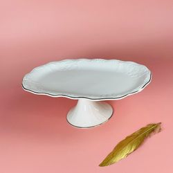 Lenardi 102-156 Овальное блюдо 30,5см на ножке АГАТА в под.уп.(х8)Фарфор