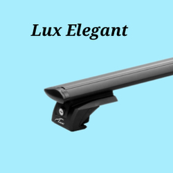 Багажник Lux Элегант на рейлинги с крыловидной поперечиной чёрного цвета 120 см.