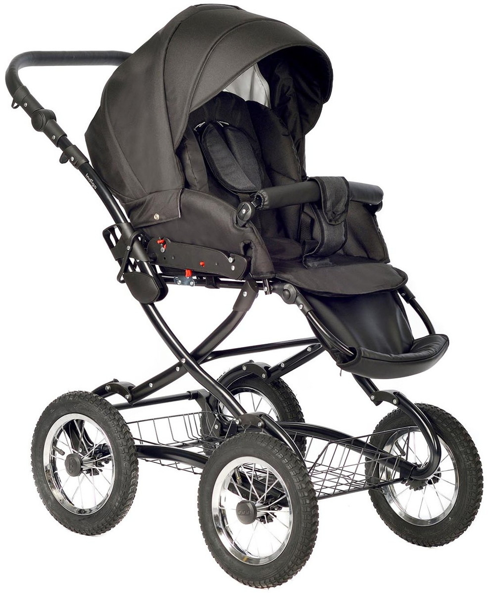 Детская коляска Indigo Barbara 21 Classic 3 в 1 с автокреслом Avionaut Cosmo Grey Ba06 черный