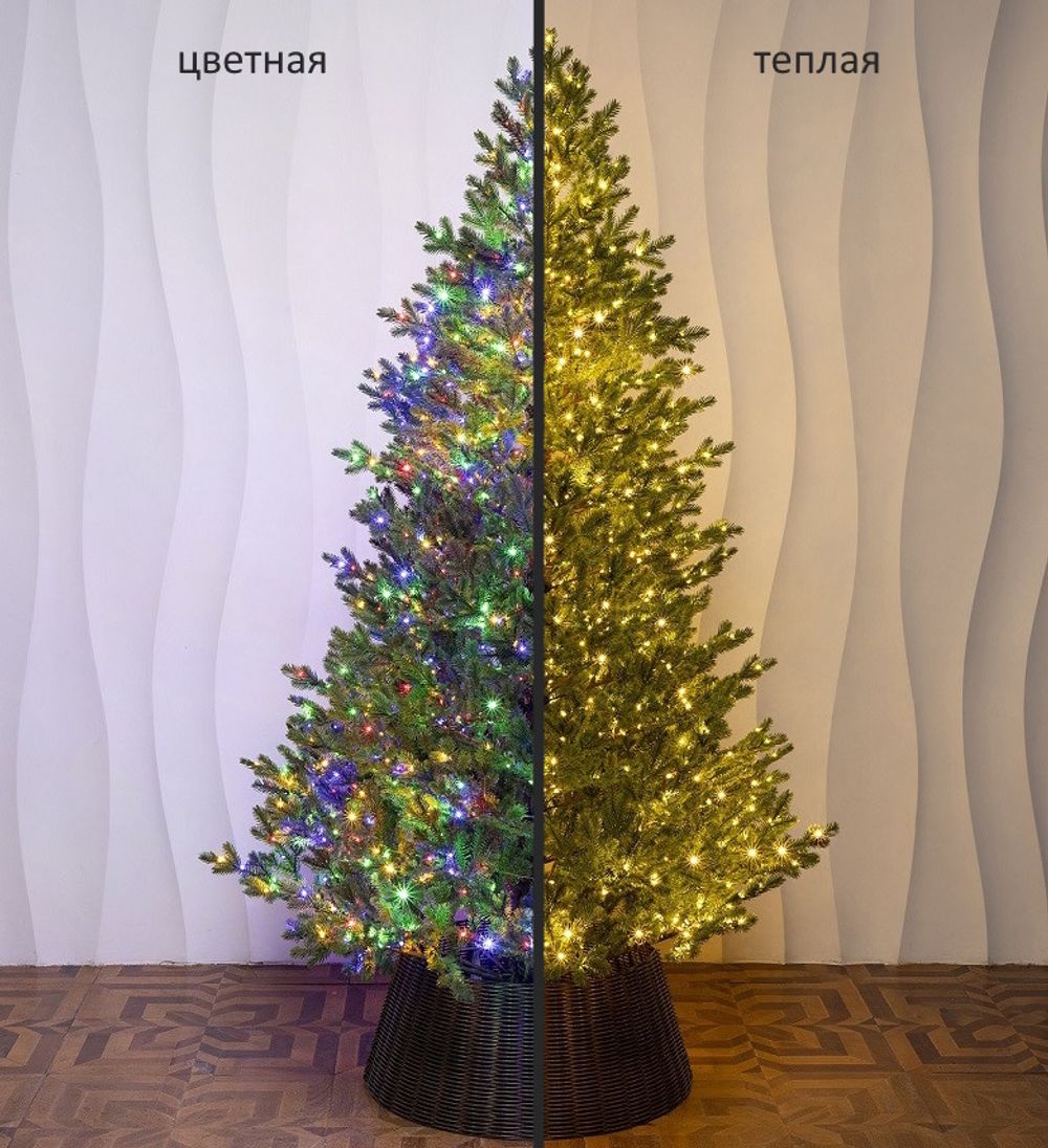 Елка с гирляндой 2в1 «Измайловская» (Литая хвоя) 240 см / 2,4 м