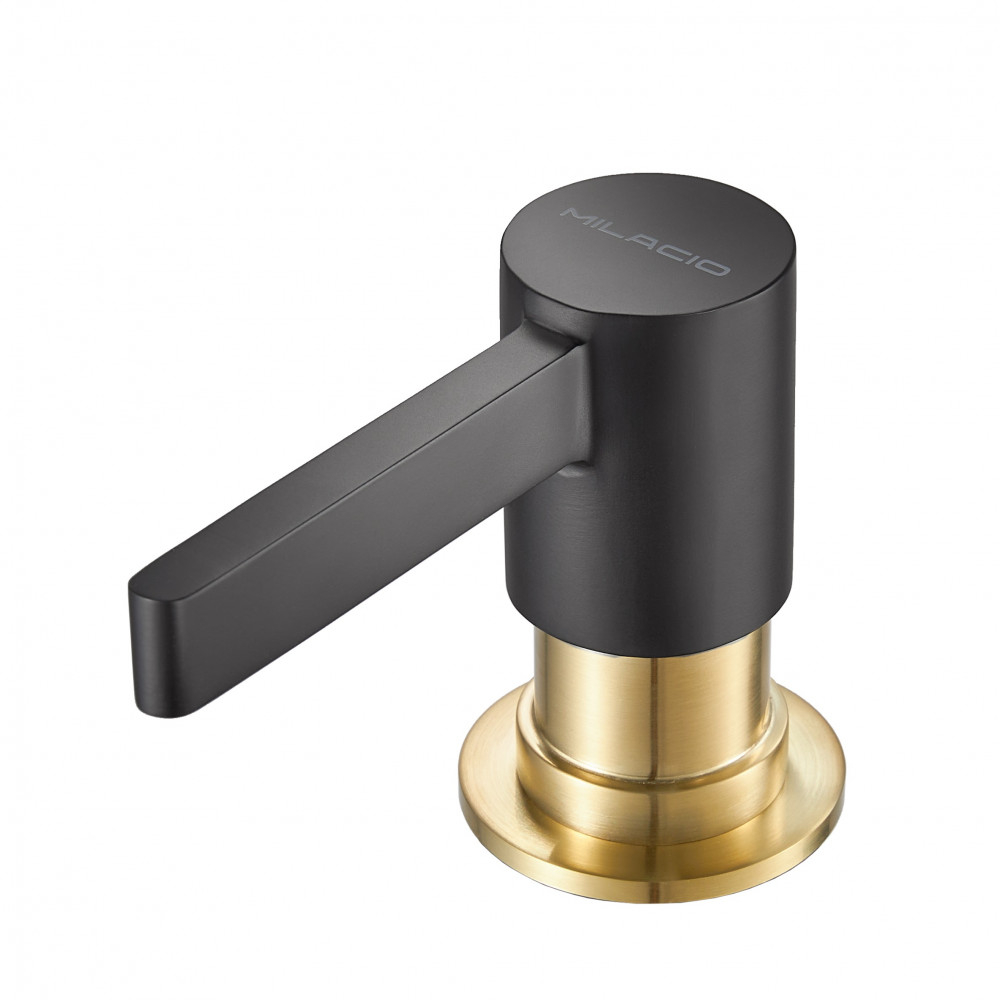 Дозатор для жидкого мыла Milacio MCU.933.BGD, черно-золотой