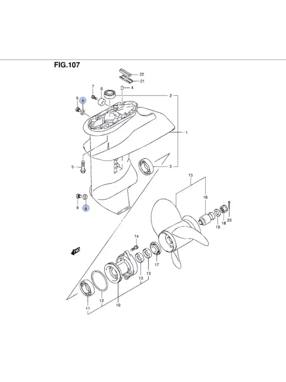 Прокладка слива редуктора для лодочного мотора DF2.5