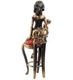 Народные промыслы AM-1579 Фигурка «Девушка Тоска» (латунь, янтарь)