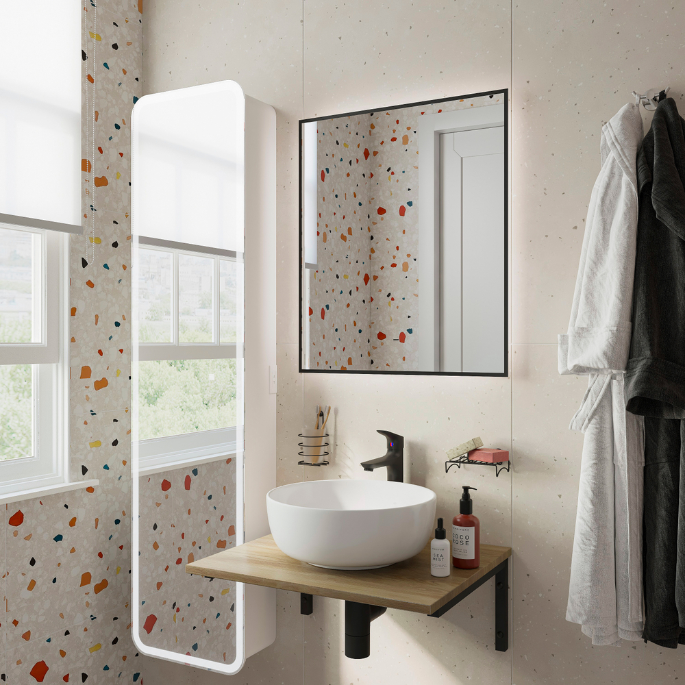 Мебель для ванной комнаты DIWO Элиста 60 светлое дерево, с раковиной Moduo 40 RING