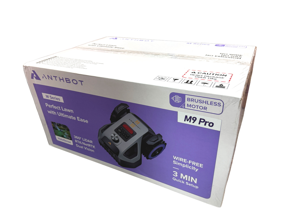 Робот-газонокосилка Anthbot M9 PRO (LIDAR + RTK-GPS) для участков 1000–1500 м² (10–15 соток)