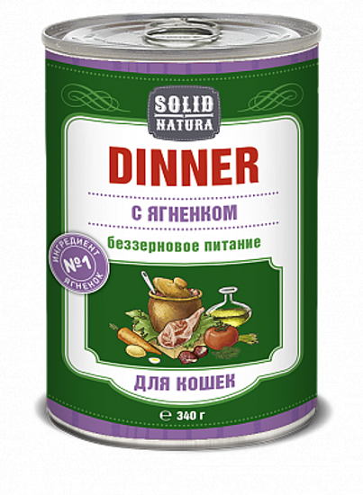 Solid Natura Dinner Ягненок влажный корм для кошек консерва