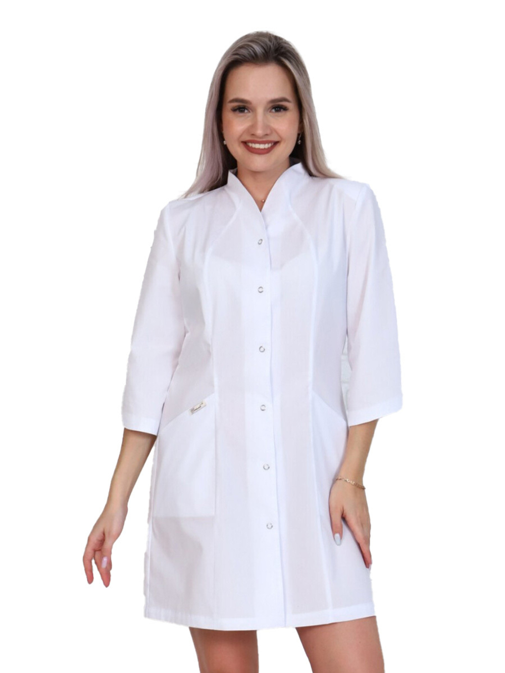 Халат медицинский женский СтильБ 200ТСА, белый, 52