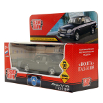 Модель ин. мет. "ГАЗ-31105 Волга" 12см, двери, багаж, черный, коробка 3110-12-BK (Технопарк)