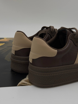 Кроссовки женские натуральная кожа арт. 18-1 цвет "коричневый"