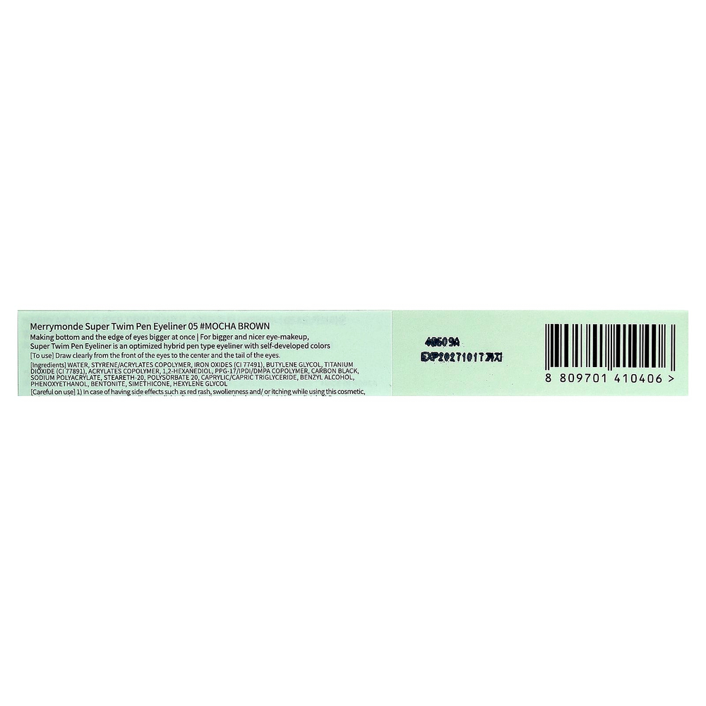 Merrymonde, Super Twim Pen Eyeliner, 05 коричневый мокко, 0,5 мл (0,02 жидк. Унции)