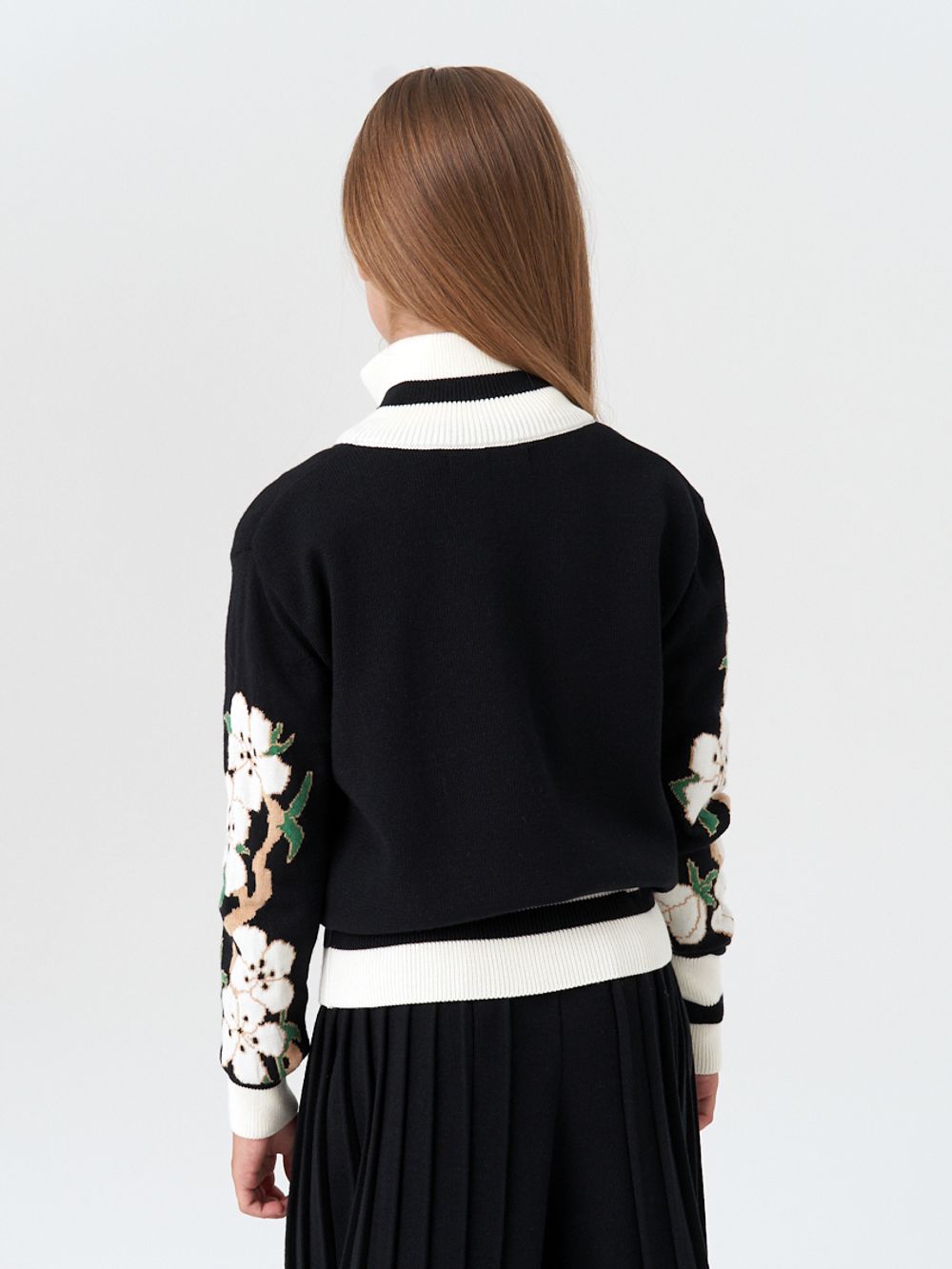 Кардиган для девочки на молнии в школу AT1070 черный