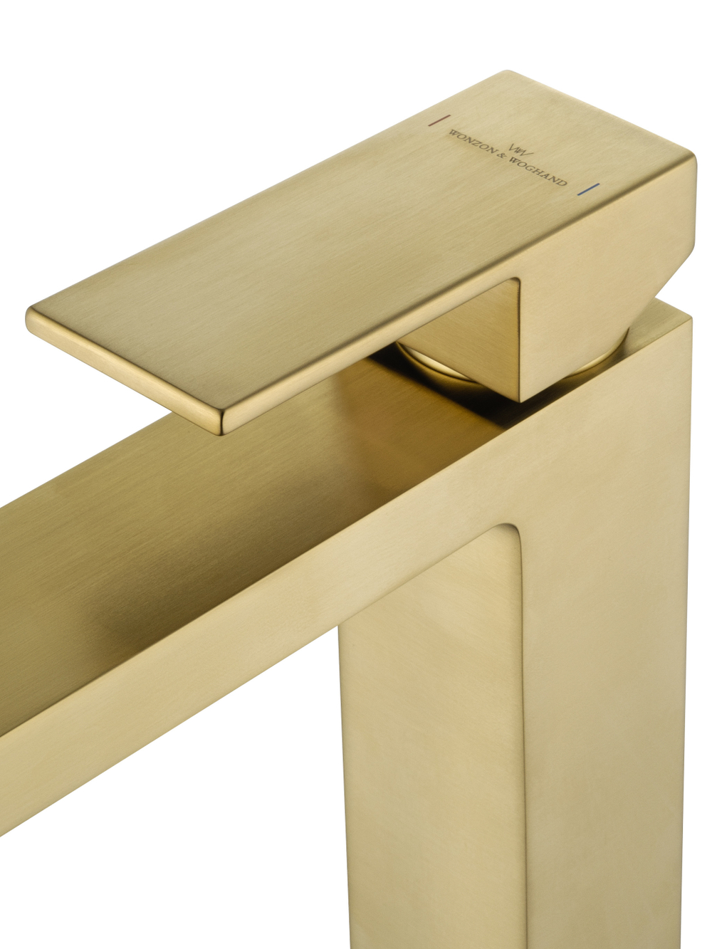 Смеситель для раковины высокий WONZON & WOGHAND CUBE, Брашированное золото (WW-88239016-BG)