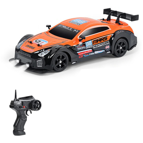 Радиоуправляемая машина для дрифта HB Nissan GTR (4WD, свет, пар, акб, 1:16) - SC16A06-1 оранджево-черный