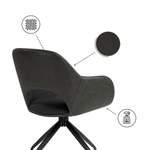 Стул на металлокаркасе Woodville Memfis graphite, black, ножки черные