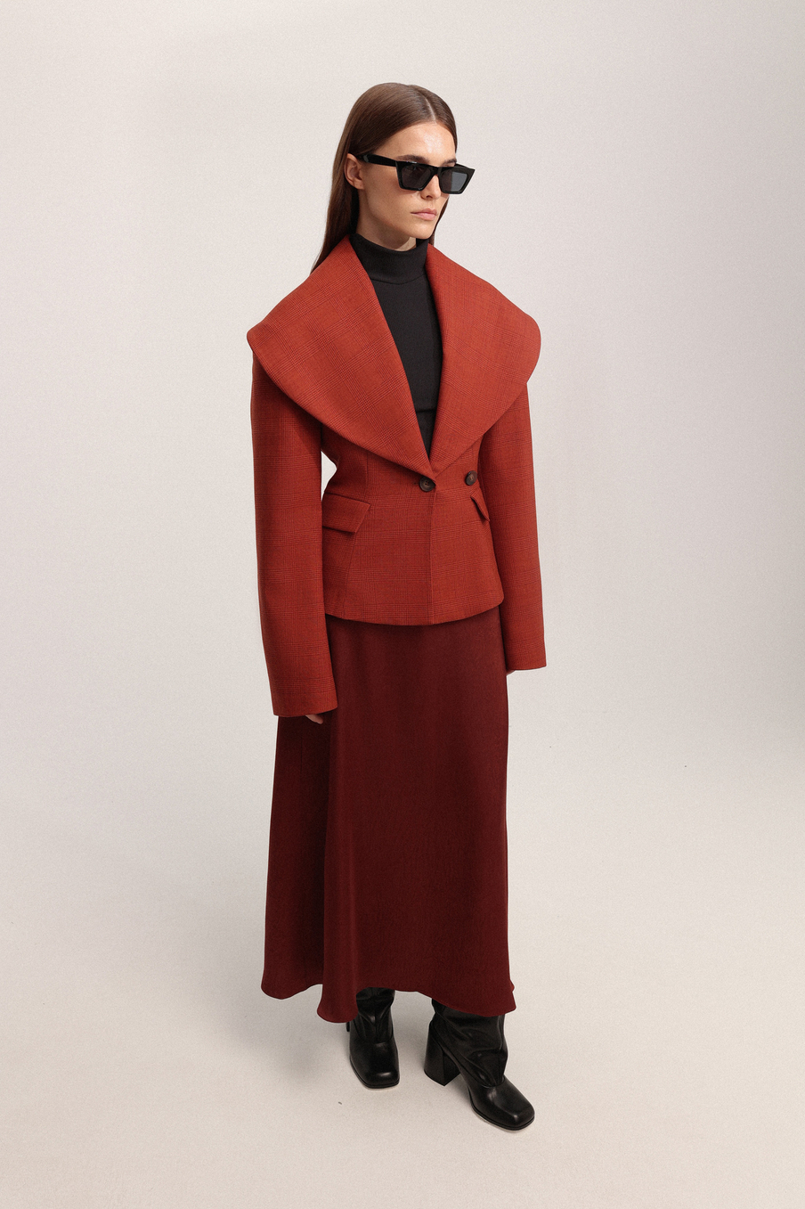 Жакет с округлым воротником