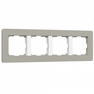 Рамка на 4 поста Werkel Split (дымчатый/белый, soft-touch) W0043067