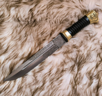 Нож казачий Пластунский с резьбой (латунь)