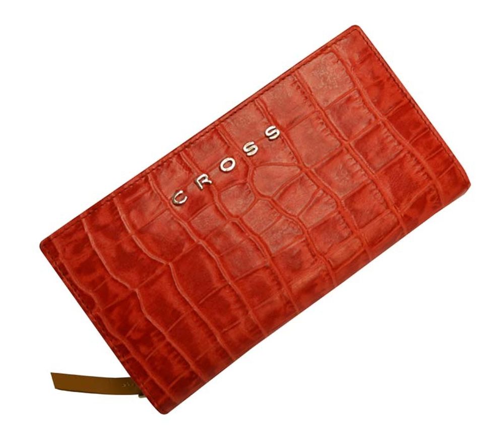 Клатч-кошелёк Cross Bebe Coco,  кожа наппа фактурная, цвет красный/бежевый, 18 х 10 х 3 см