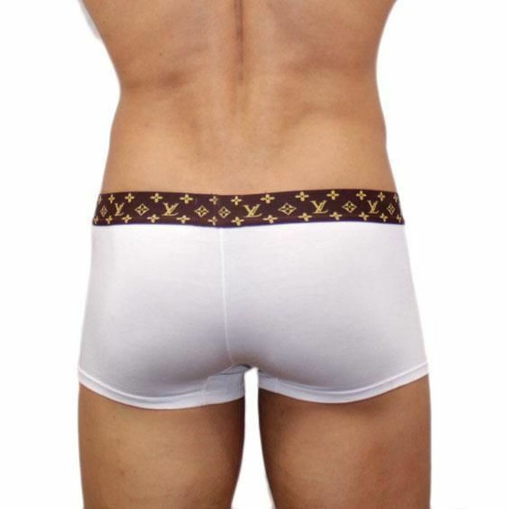Мужские трусы боксеры Louis Vuitton классические белые