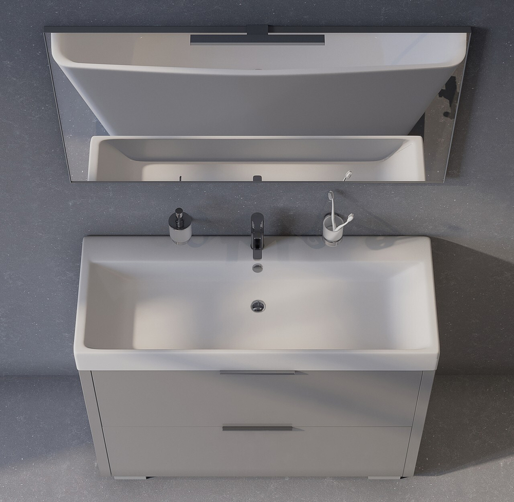 Тумба с раковиной NORMAL, 120x45x87, темно-серый глянцевый, ST-B7L2124-BA004-SIP