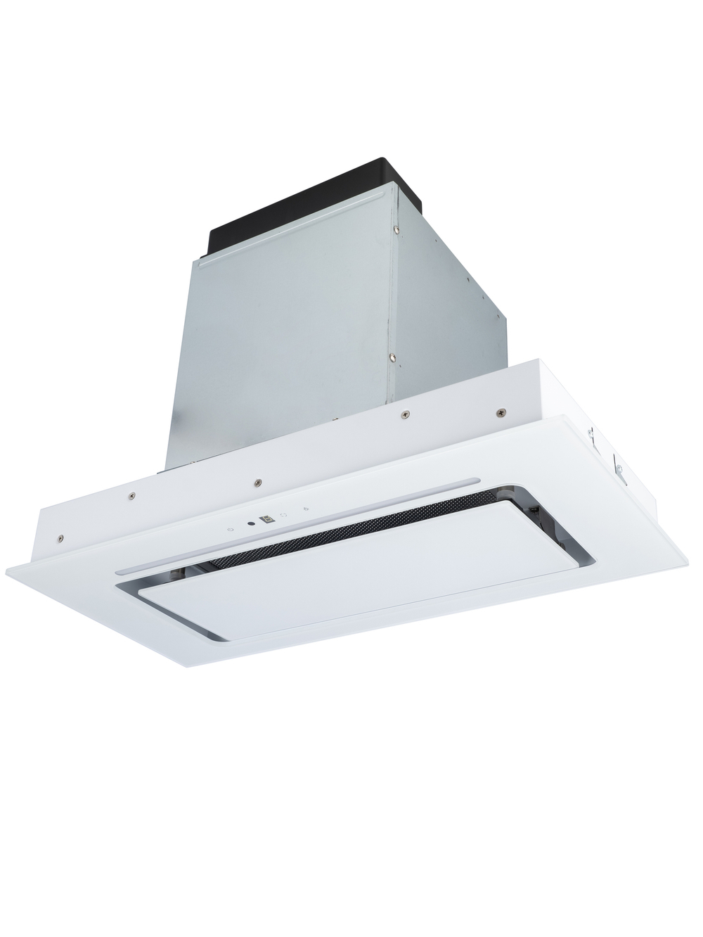 Кухонная вытяжка MACBI MC60TL 1200 м3/ч WHITE с пульт д/управления Белое стекло, полновстраиваемая