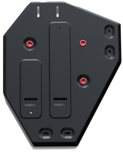 Защита топливного бака АвтоБроня для Hyundai Santa Fe III (V - 2.2D; 2.4) 4WD 2012-2018/Hyundai Santa Fe Premium (V - 2.2D; 2.4) 4WD 2015-2016/Kia Sorento II рестайлинг (V - 2.2D; 2.4) 4WD 2012-2021, штампованная, сталь 1.8 мм, с крепежом, 111.02338.1