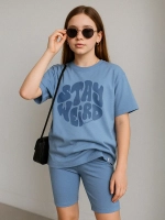 Летний костюм для девочки с велосипедками