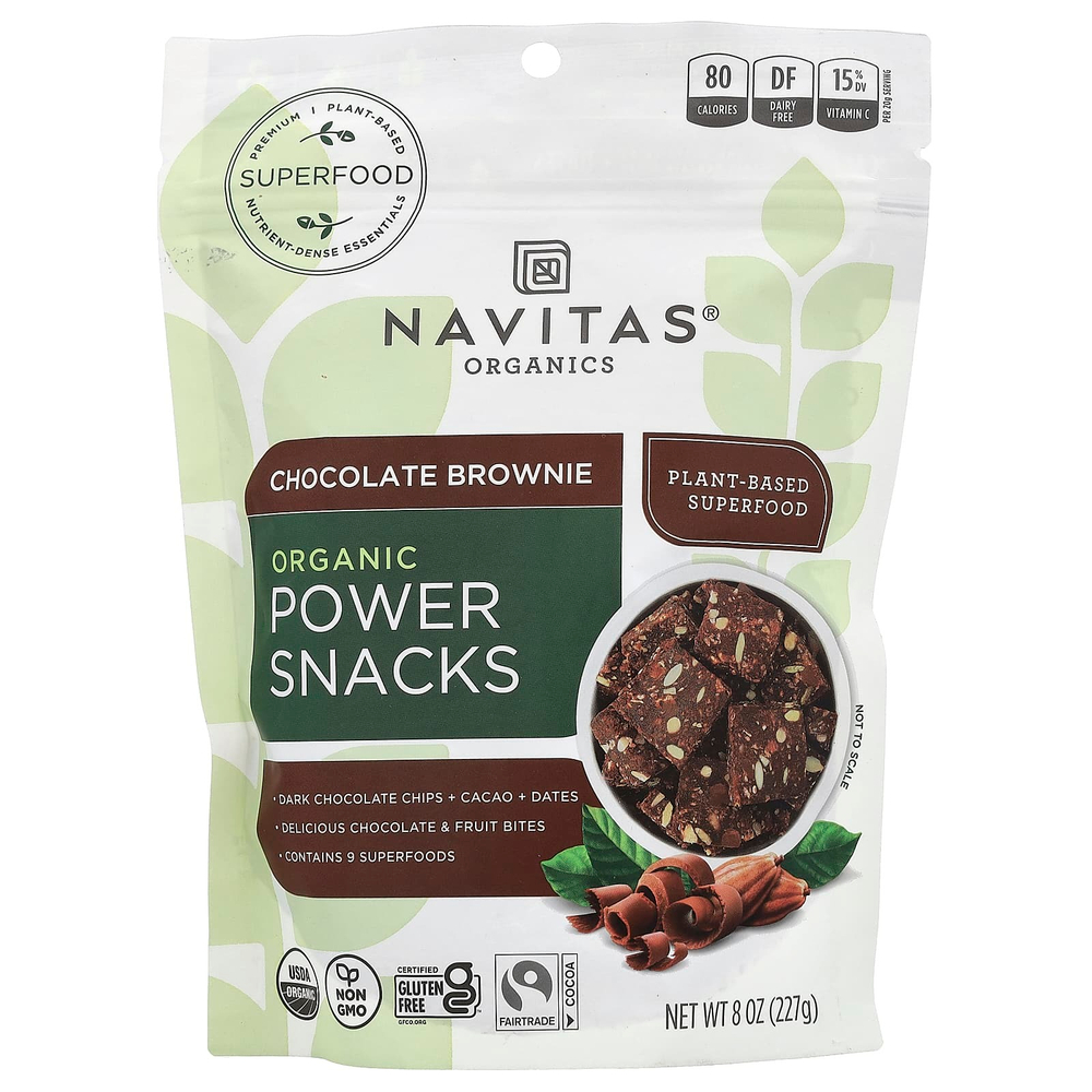 Navitas Organics, Power Snacks, Шоколадное какао, 8 унций (227 г)