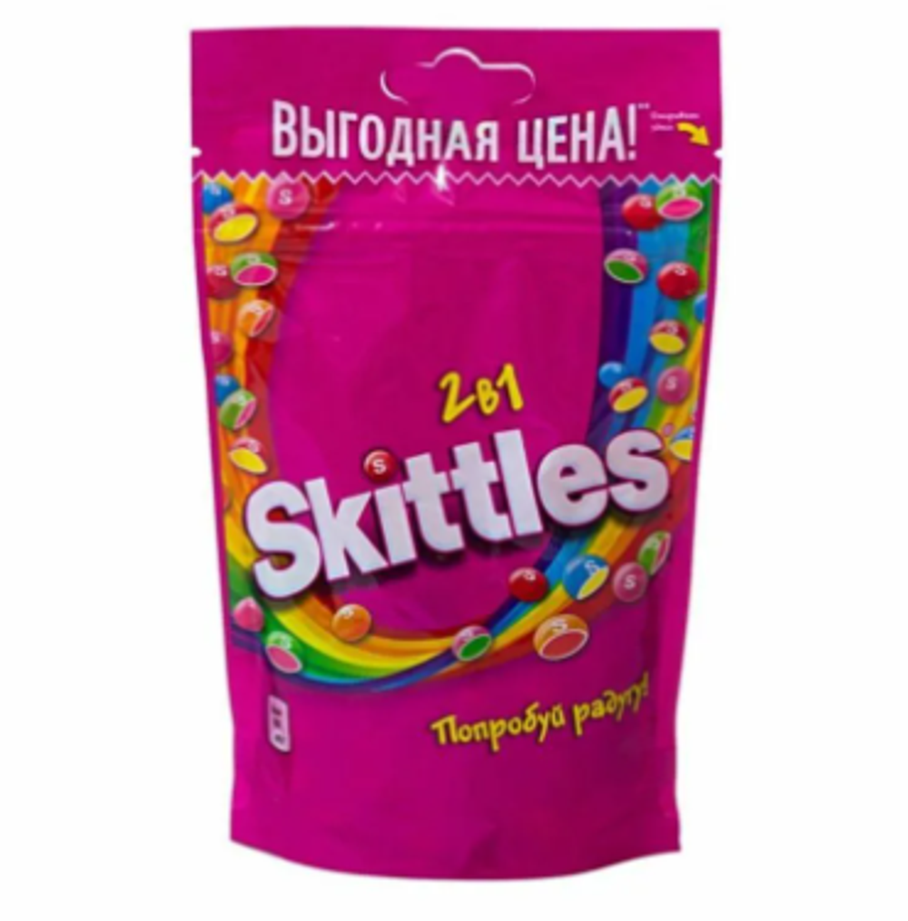 Жевательные конфеты Skittles в глазури 2в1, 70г