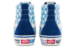 Vans SK8 38 DX checkerboard non-slip lightweight high-top sneakers for men and women with the same blue and white