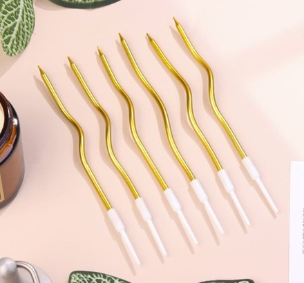 Набор свечей Серпантин, золото 6 шт