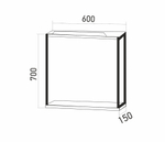 Зеркальный шкаф "БРУКЛИН" 60 Дуб Бунратти с подсветкой ЛОФТ (ЛДСП)
