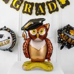 Шар 3D (35''/89 см) Фигура на подставке, Сова Выпускник, 1 шт. в уп.