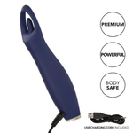 Синий вибратор Jasmine для стимуляции клитора и сосков - 16 см. (Цвет: синий)