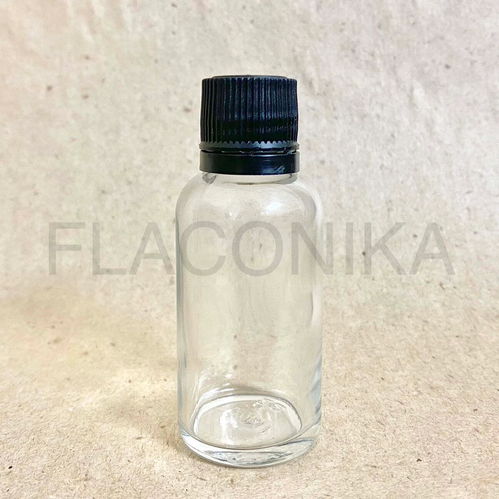 Крышка 18 капельница с КПВ СТЕКЛО черный (с плоской капельницей)