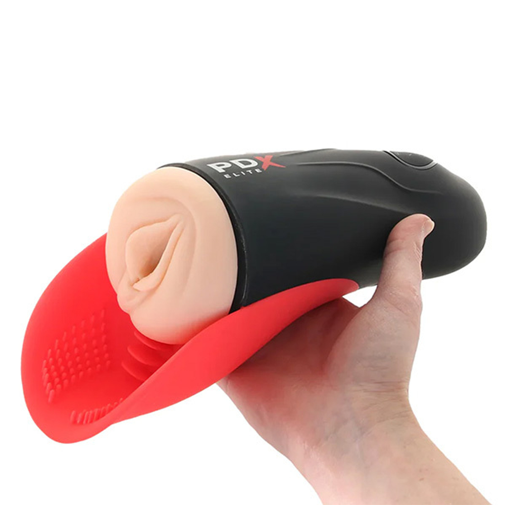 Автоматический мастурбатор-вагина с языком PipeDream PDX Elite Fuck-O-Matic Auto Suction Stroker RD540