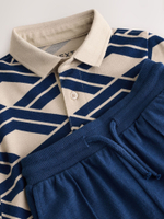 Поло и шорты в комплекте для мальчика Next E63-604, Темно-синий, Молочный