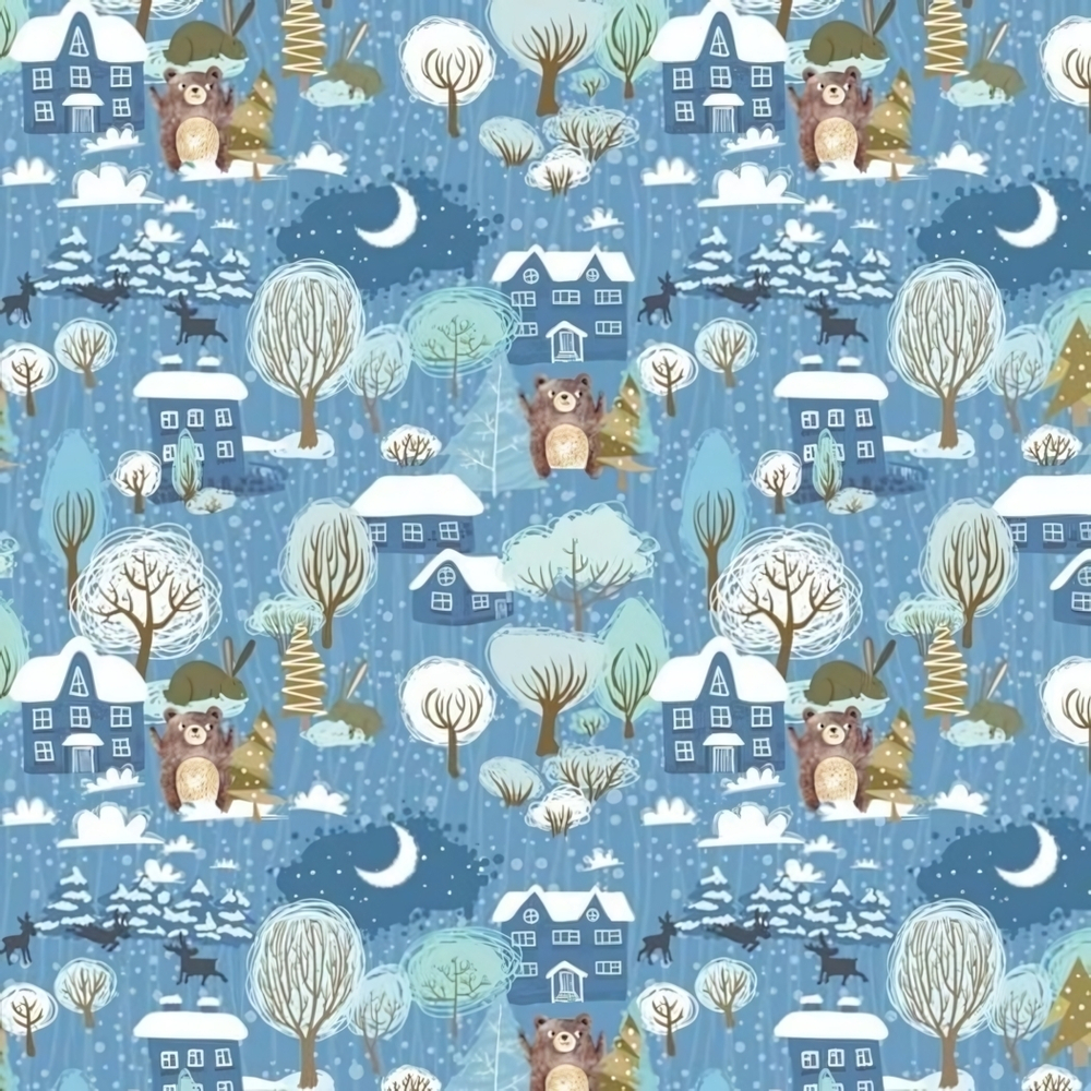 Бумага упаковочная 50х70 см «Зимняя история» (1 лист)