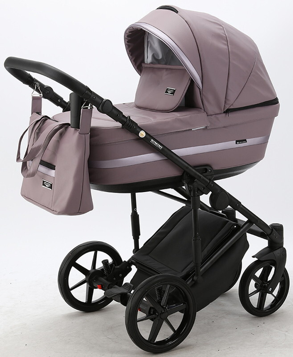 Детская коляска Adamex Rimini Deluxe 2 в 1 RI226 СВ.СИРЕНЬ.КОЖА+СВ.СИРЕНЬ.ПЕРЛ.ОТДЕЛКА